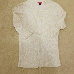 Tan and white design cardigan